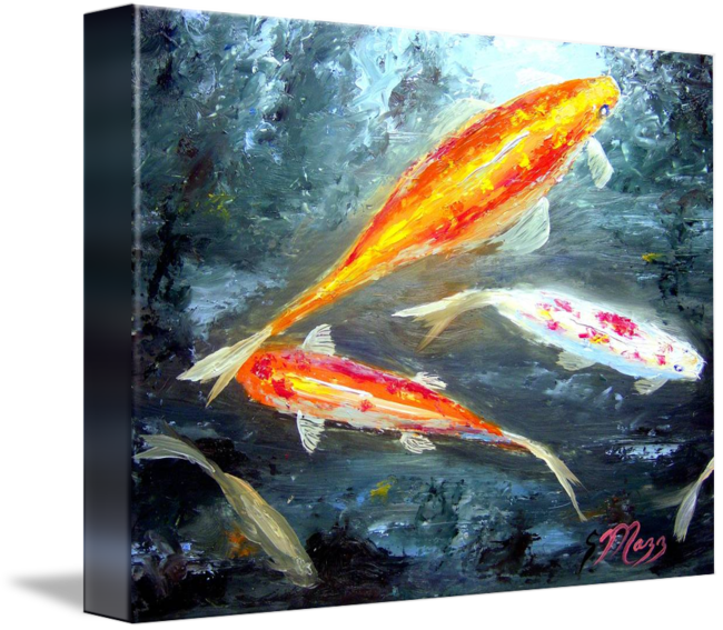 650x567 Koi Fish Painting By Mazz Original Paintings - Koi Fish Painting
