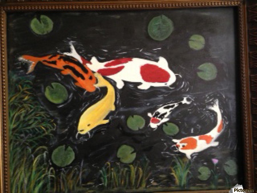 900x675 Koi Fish Painting - Koi Fish Painting On Canvas