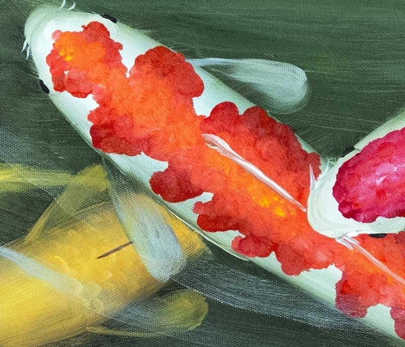 800x686 Koi Fish Paintings On Canvas Palette Knife Oil Painting Fish - Koi Fish Painting On Canvas