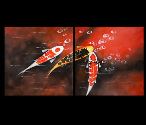 300x257 Modern Paintings Original Paintings On Canvas Koi Painting - Koi Fish Painting On Canvas