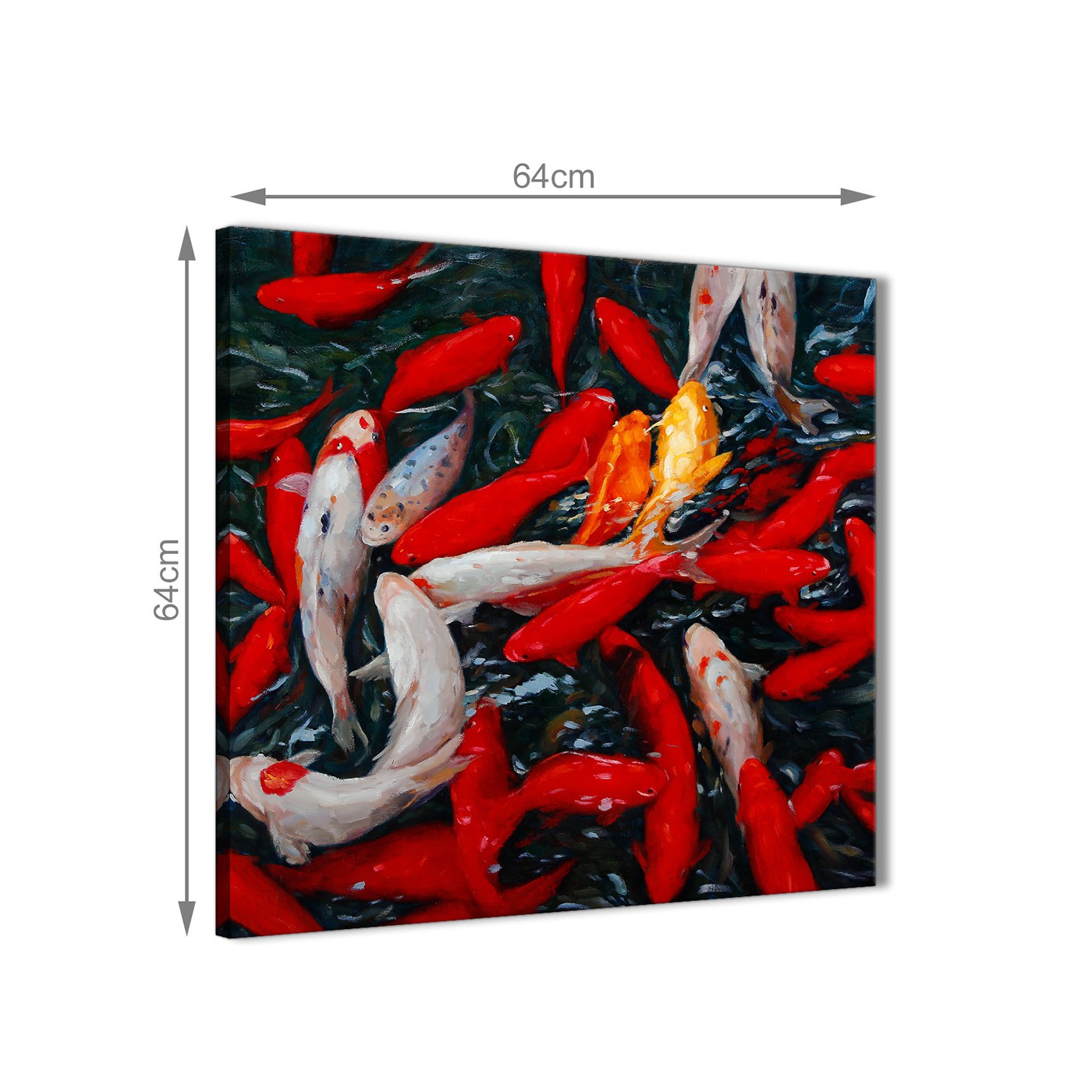 1400x1400 Canvas Wall Art Koi Carp Fish Painting - Koi Fish Painting On Canvas
