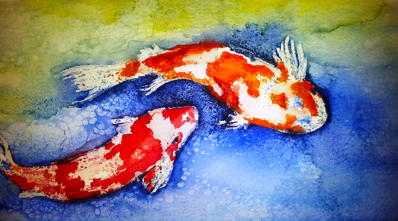 1306x724 Koi Fish Somayeh Tari - Koi Fish Painting Watercolor
