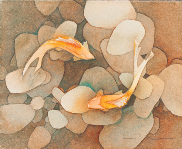 600x492 Watercolor Painting Lesson Of Koi Fish - Koi Fish Painting Watercolor