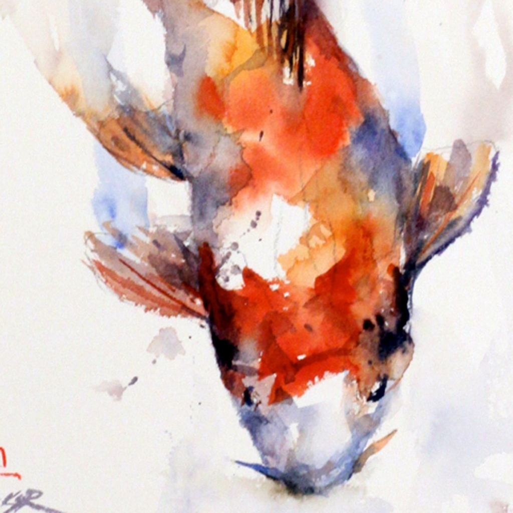 1024x1024 Watercolor Paintings Of Fish Koi Fish Watercolor Painting Demo - Koi Fish Painting Watercolor
