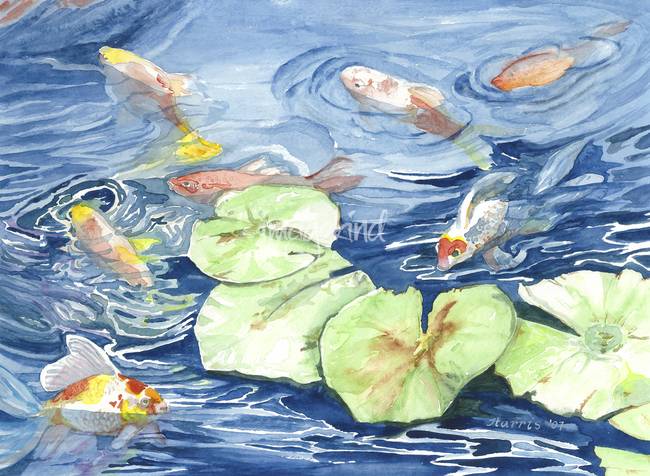 650x476 Stunning Koi Fish Watercolor Painting Reproductions For Sale - Koi Fish Watercolor Painting