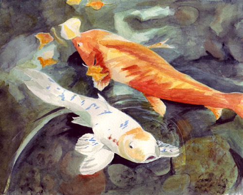 Koi Fish Watercolor Painting at PaintingValley.com | Explore collection ...