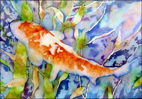 500x347 Free Watercolor Lesson - Koi Fish Watercolor Painting
