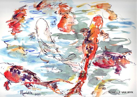 580x410 Koi Fish Africantapestry - Koi Fish Watercolor Painting