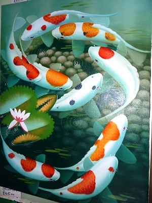 300x400 Koi Oil Painting P5 - Koi Oil Painting