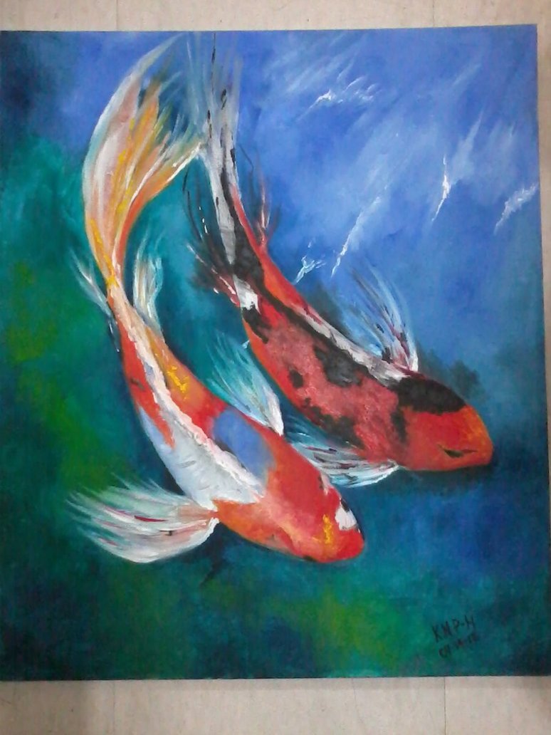 774x1032 Koi Oil Painting By Nixicole - Koi Oil Painting