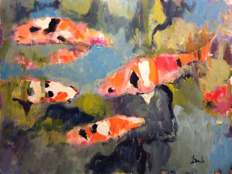 770x578 Saatchi Art Landscape No. 57 (Koi) Painting By Daniel Clarke - Koi Painting