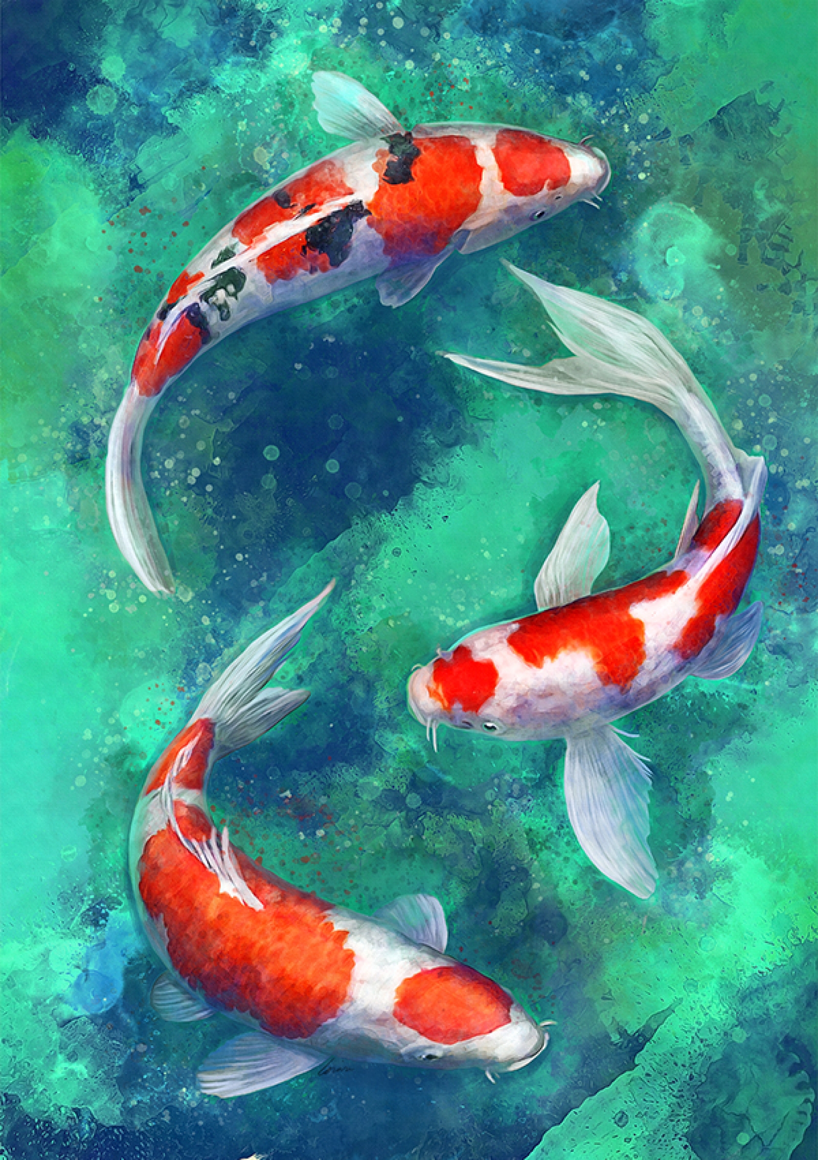 Koi Painting at PaintingValley.com | Explore collection of Koi Painting