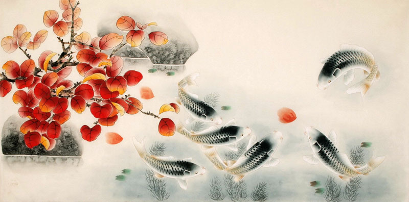 800x396 Chinese Koi Fish Painting 0 2340039, 66cm X X - Koi Painting