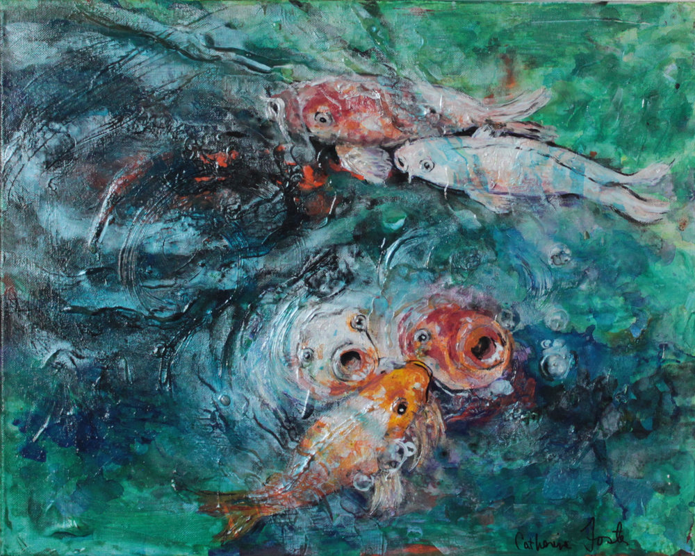 1000x801 Koi Ponds Catherine Foster - Koi Pond Painting