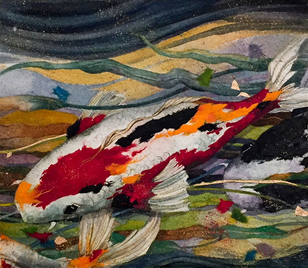 1000x872 Original Paintings And Artwork - Koi Watercolor Painting
