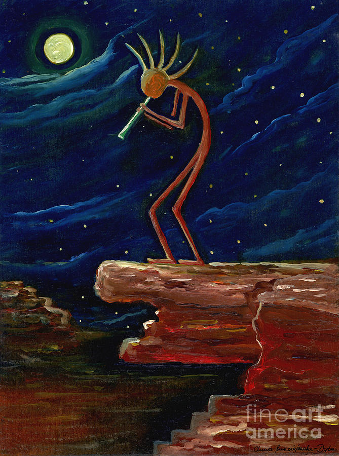 669x900 Kokopelli Painting By Anna Folkartanna Maciejewska Dyba - Kokopelli Painting