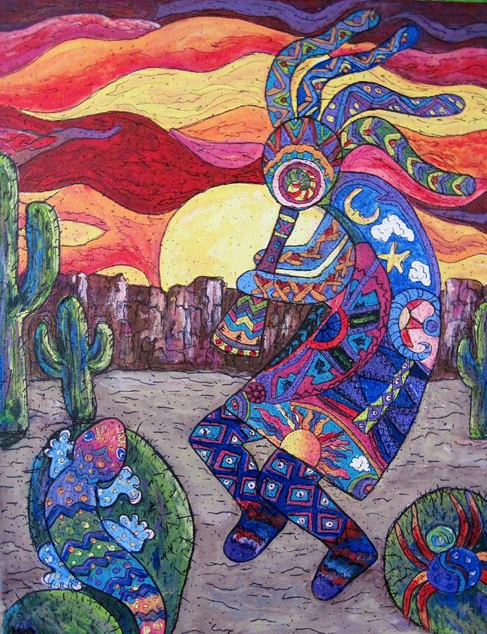 692x900 Kokopelli Painting By Megan Walsh - Kokopelli Painting