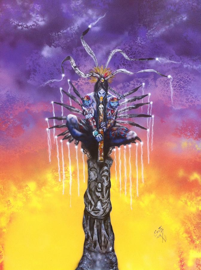 672x900 Kokopelli Painting By Mike Smith - Kokopelli Painting