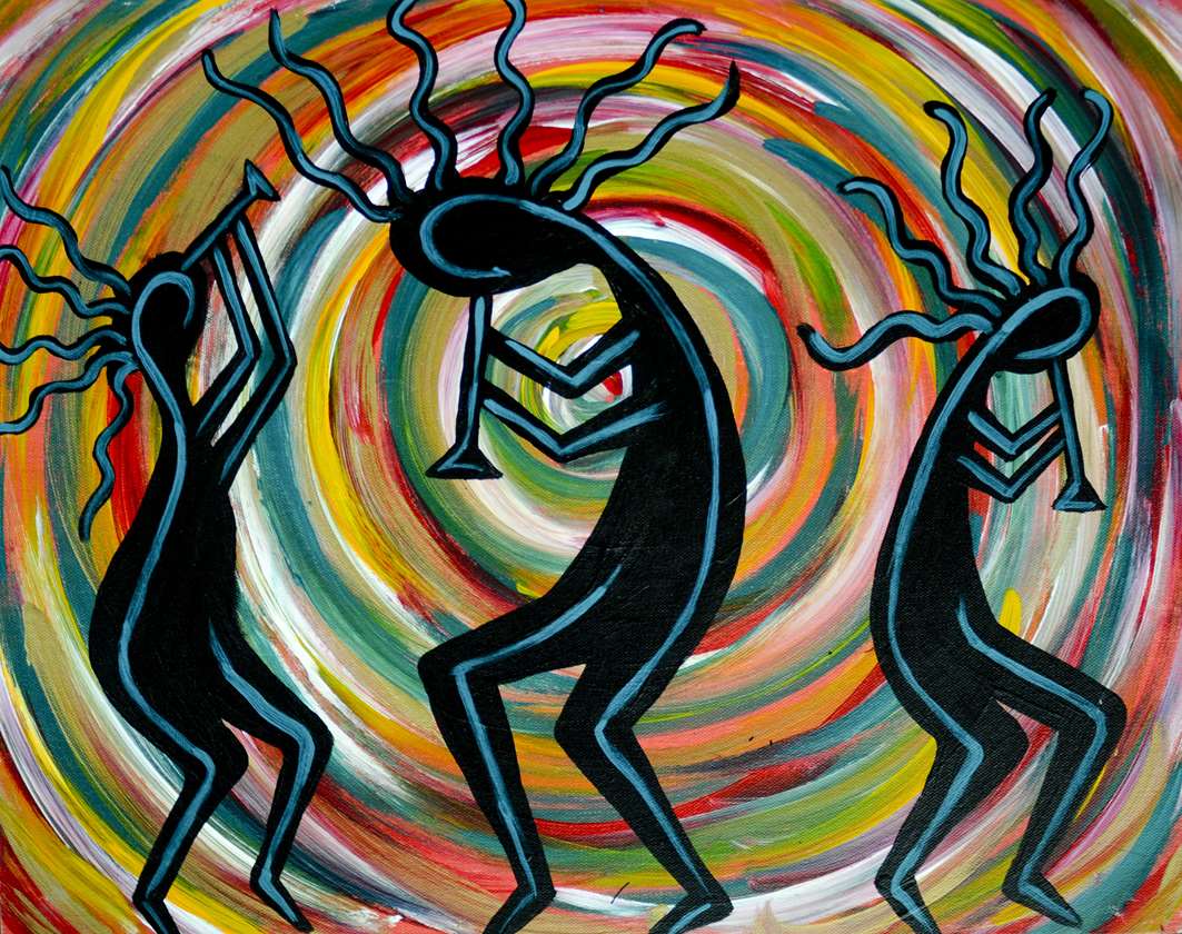 1063x840 Kokopelli Plays - Kokopelli Painting
