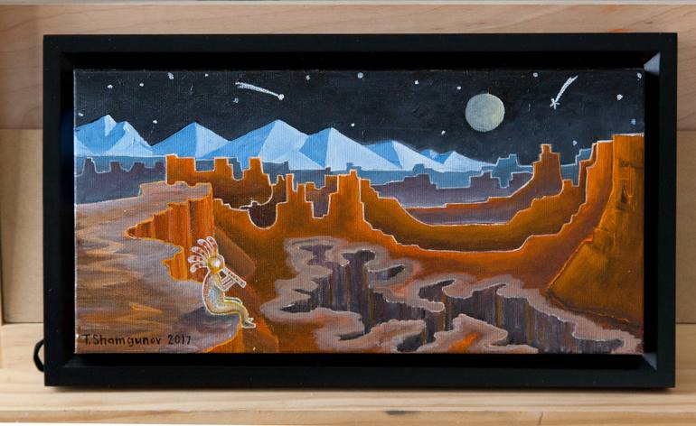 770x472 Saatchi Art Night Song Of Kokopelli Painting By Taifur Shamgunov - Kokopelli Painting