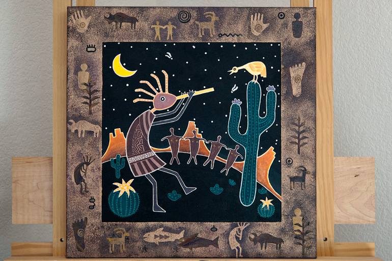 770x513 Saatchi Art Song Of Kokopelli Painting By Taifur Shamgunov - Kokopelli Painting