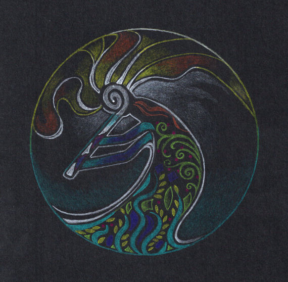 570x558 Kokopelli Mandala By Spiritriver - Kokopelli Painting