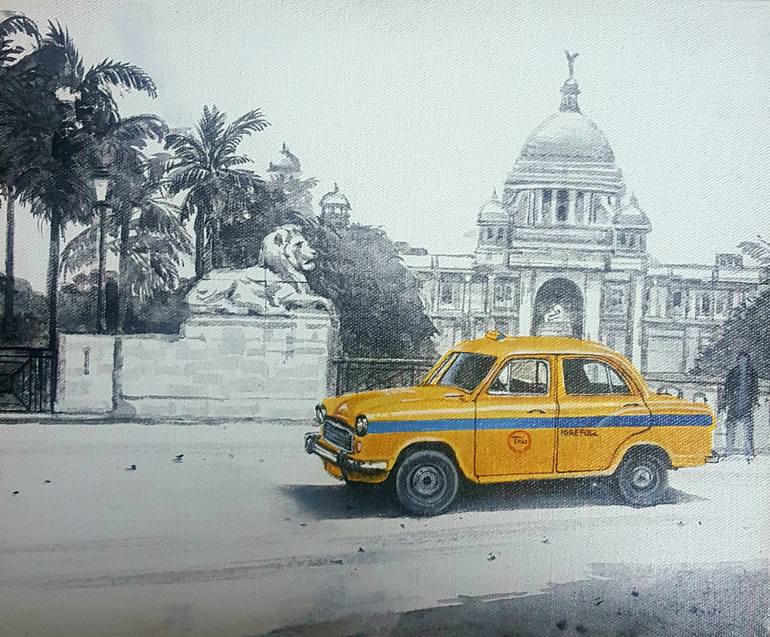770x637 Saatchi Art Kolkata Painting By Amlan Dutta - Kolkata Painting