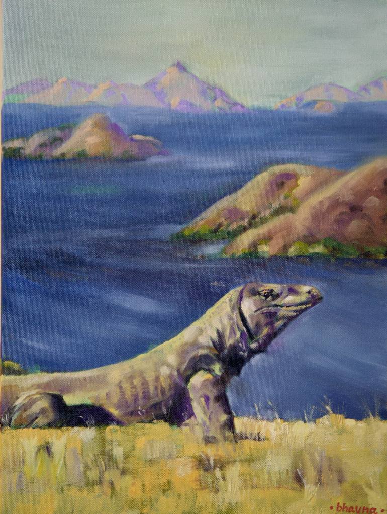 770x1022 Saatchi Art Year Of The Dragon - Komodo Dragon Painting