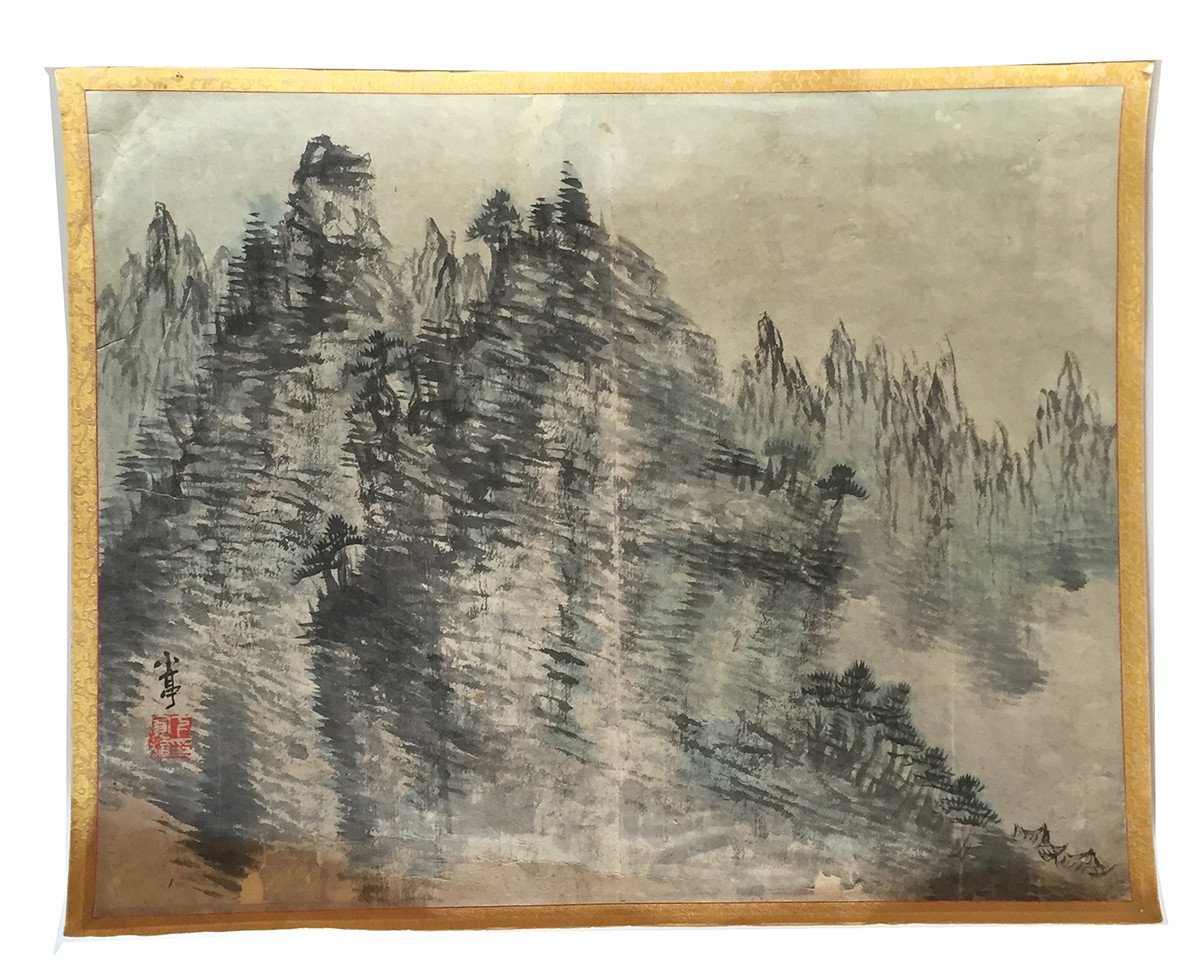 1200x975 Korean Kwan Shik Byun (1899 1976) Fine Ink Landscape Painting - Korean Landscape Painting