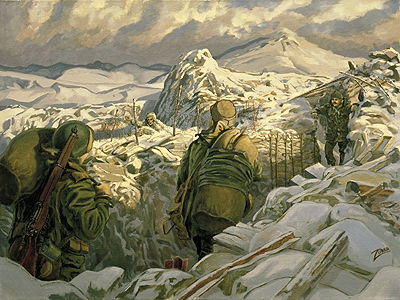 400x300 Korean War - Korean Mountain Painting
