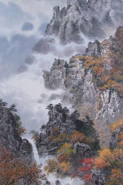 411x620 North Korean Art And Landscape Paintings - Korean Mountain Painting