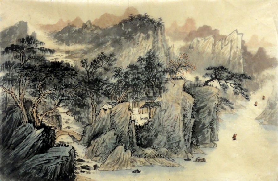 Korean Mountain Painting at PaintingValley.com | Explore collection of ...