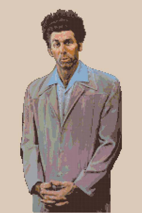 500x748 Cosmo Kramer Painting Cross Stitch Pattern Pdf Instant - Kosmo Kramer Painting