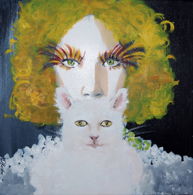770x778 Saatchi Art Catwoman Painting By Despoina Kosta - Kosta Painting