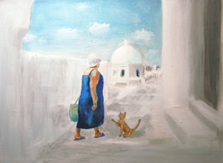 770x564 Saatchi Art Santorini Greece Painting By Despoina Kosta - Kosta Painting