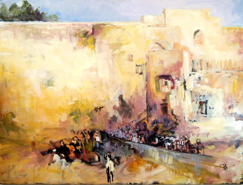 786x600 Paintings Judaica - Kotel Painting