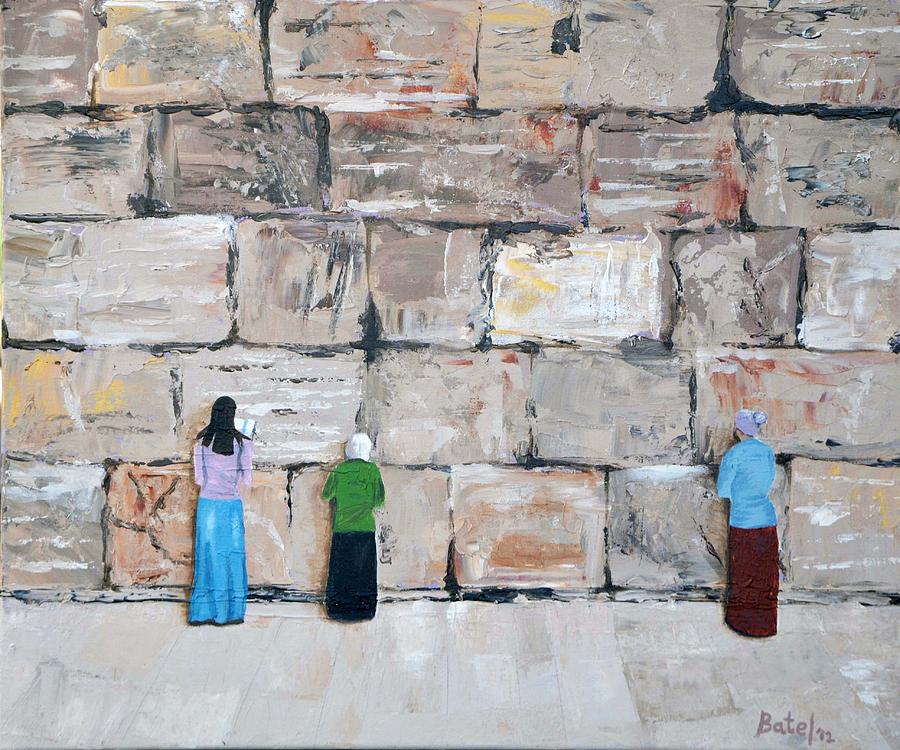 900x750 Women At The Kotel Painting By Batel Yehezkel - Kotel Painting