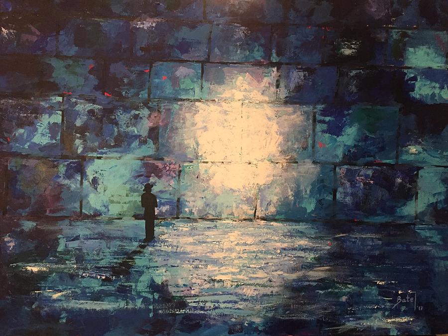 900x675 Alone At The Kotel Painting By Batel Yehezkel - Kotel Painting