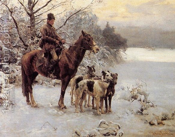 583x455 Hunter Alfred Wierusz Kowalski Reproduction 1st Art Gallery - Kowalski Painting