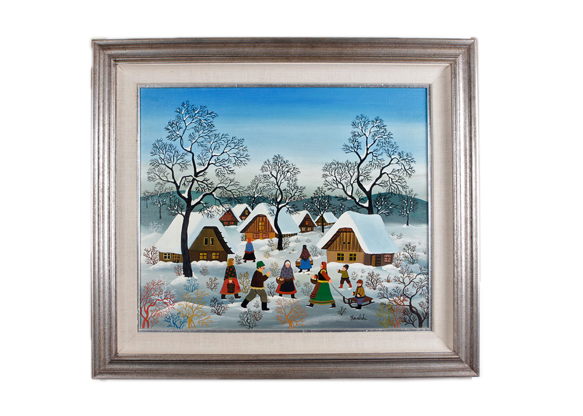 1158x827 Oil On Canvas Winter Scene By Kowalski Ebth - Kowalski Painting