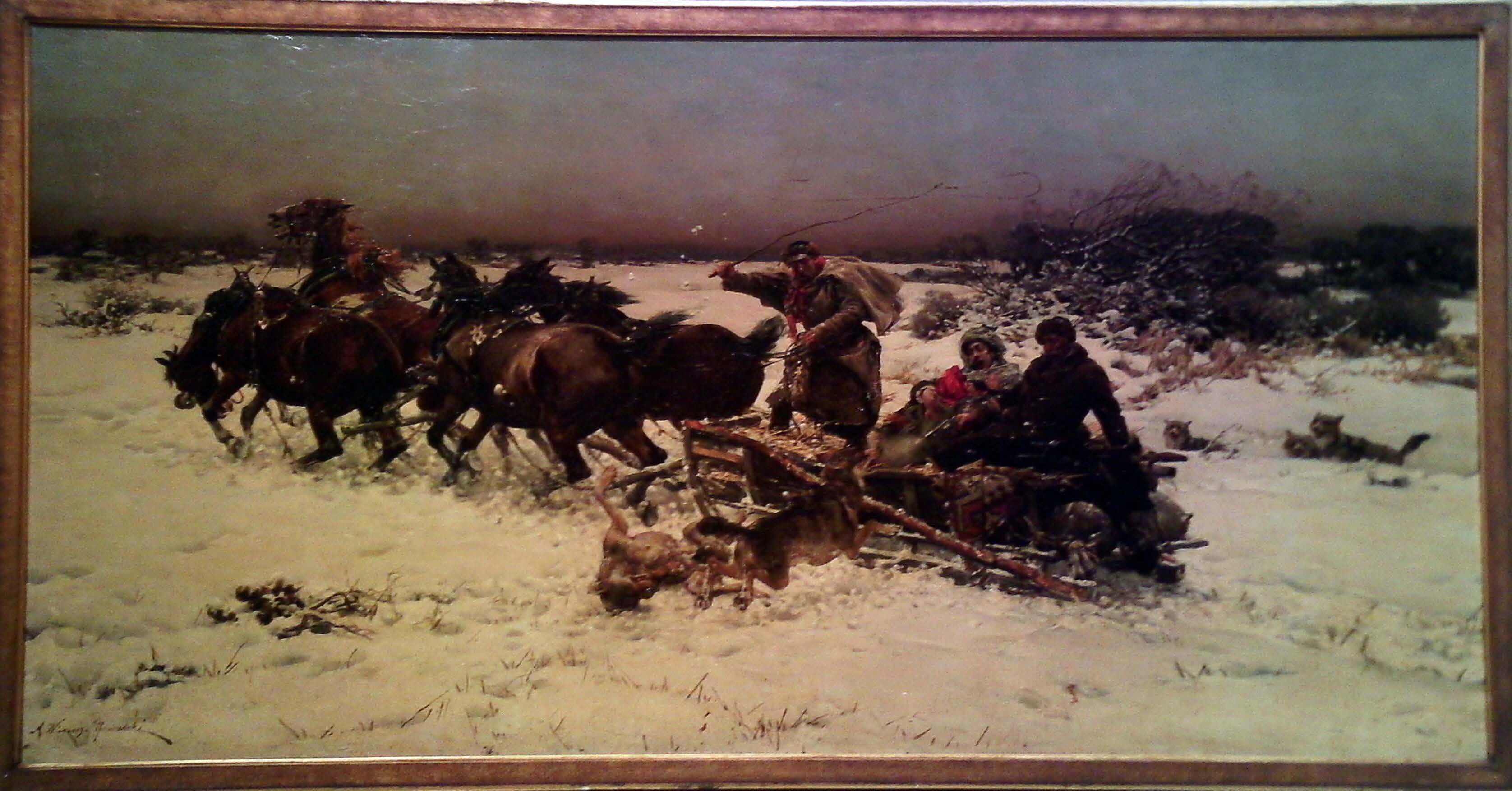 3352x1753 Alfred Von Wierusz Kowalski Painting - Kowalski Painting