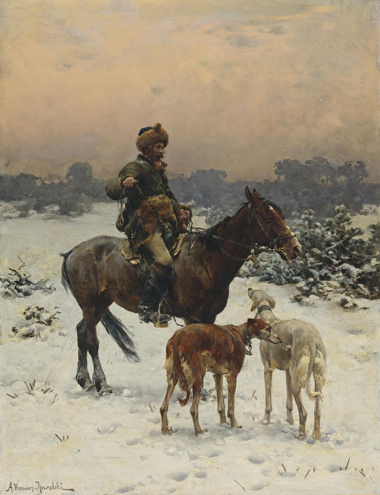 1535x1998 Alfred Wierusz Kowalski Cross Stitch Horse Art - Kowalski Painting