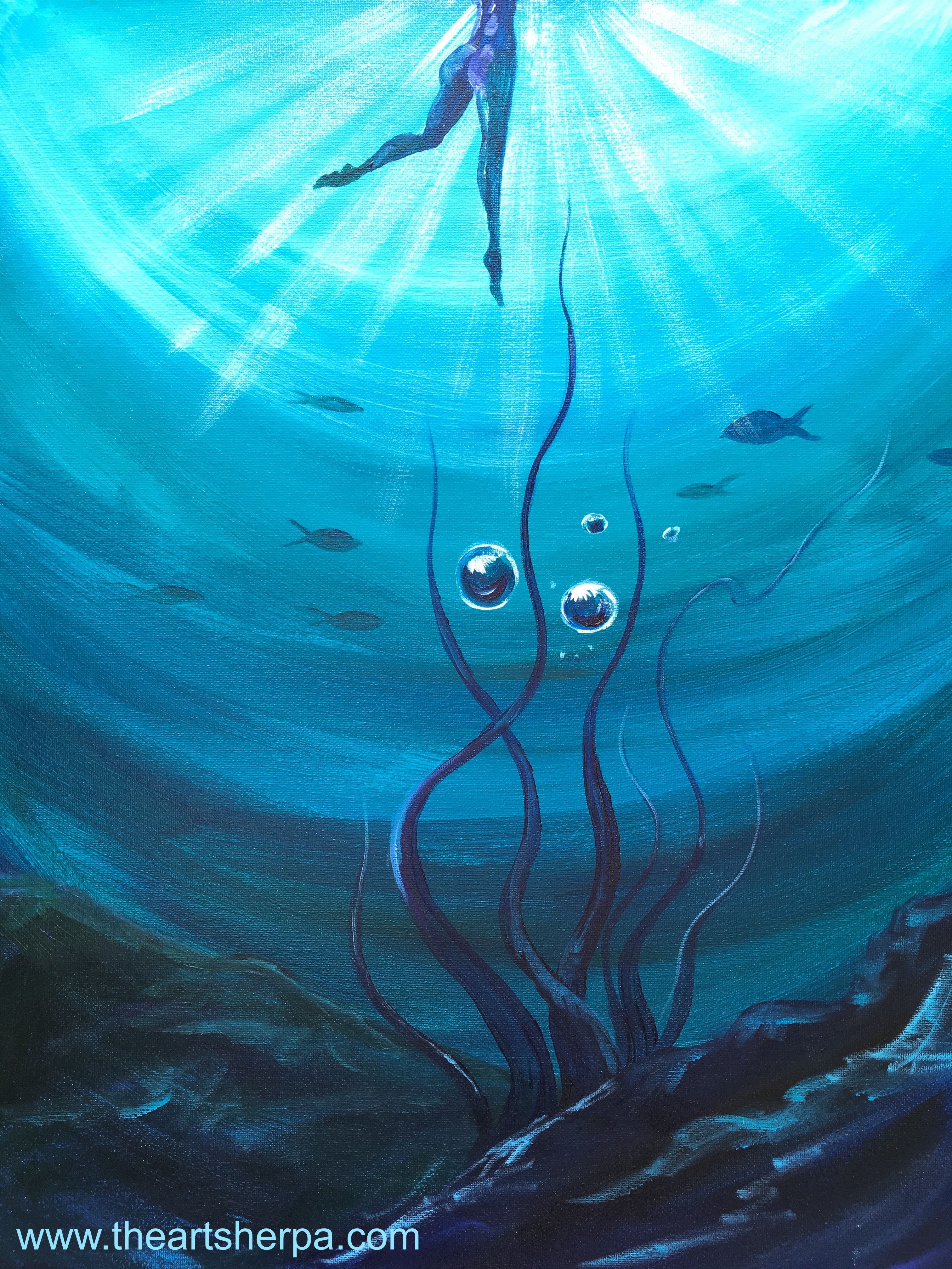 3024x4032 Kraken Acrylic Painting By The Art Sherpa For Youtube Fully Guided - Kraken Painting