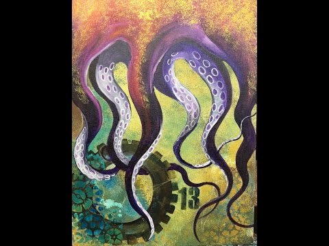 480x360 Steam Punk Kraken Acrylic Painting On Canvas For Beginners - Kraken Painting