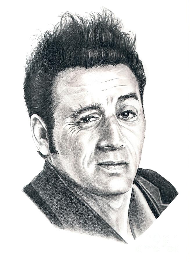 654x900 Michael Richards Cosmo Kramer Drawing By Murphy Elliott - Kramer Painting Framed