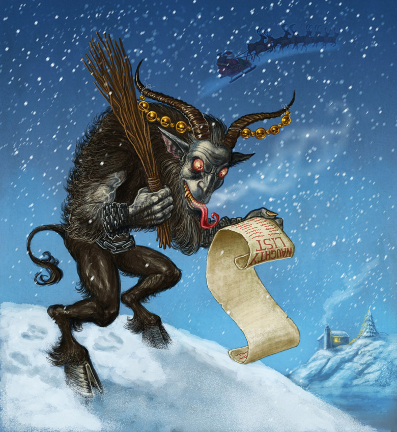 780x850 Thirty Awesome Artist's Impressions Of Krampus - Krampus Painting