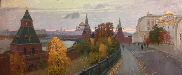 770x321 Saatchi Art Autumn In The Kremlin Painting By Vasily Khudyakov - Kremlin Painting