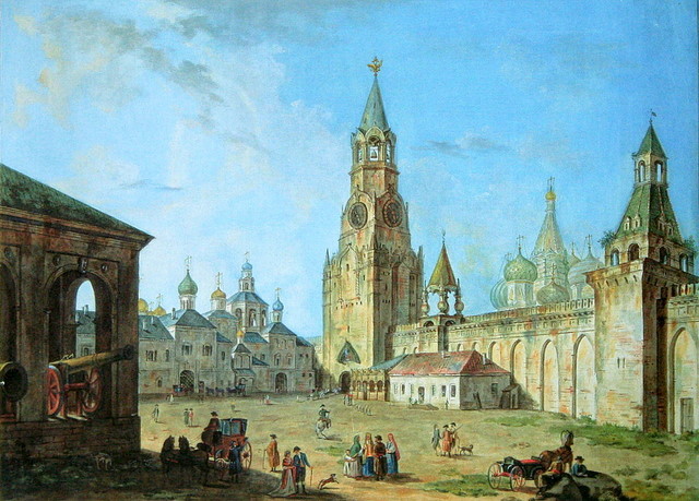 640x459 View From The Kremlin's Spassky Gate, 1800 - Kremlin Painting