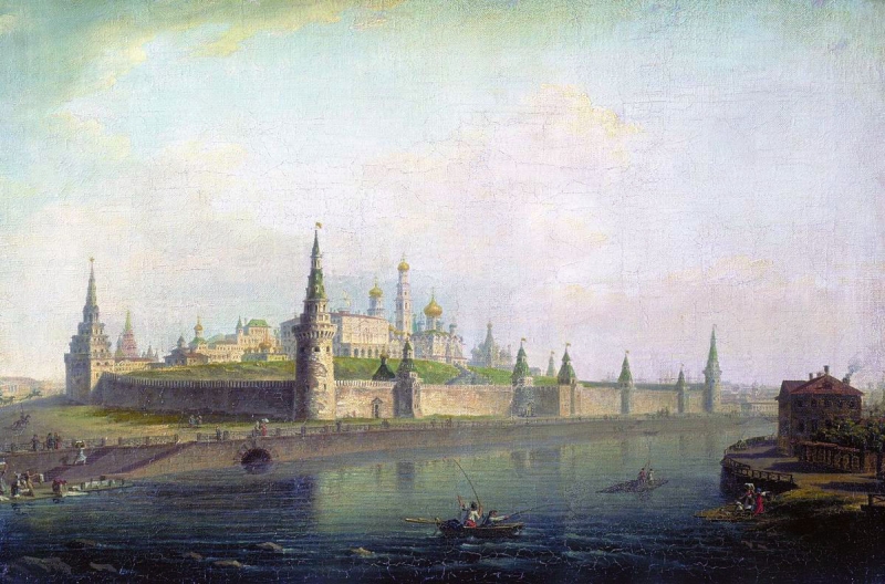 800x528 View Of The Moscow Kremlin Painting Maxim Vorobyov Oil Paintings - Kremlin Painting