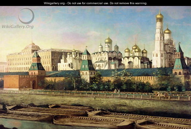 640x432 View Of The Moscow Kremlin From The Embankment - Kremlin Painting